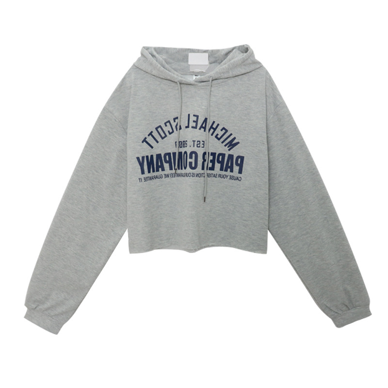 Thin Sweatshirt For Women 2025 Autumn New Korean Version Letter Print Student Short Hooded Jacket Ins Trend_voghion.com