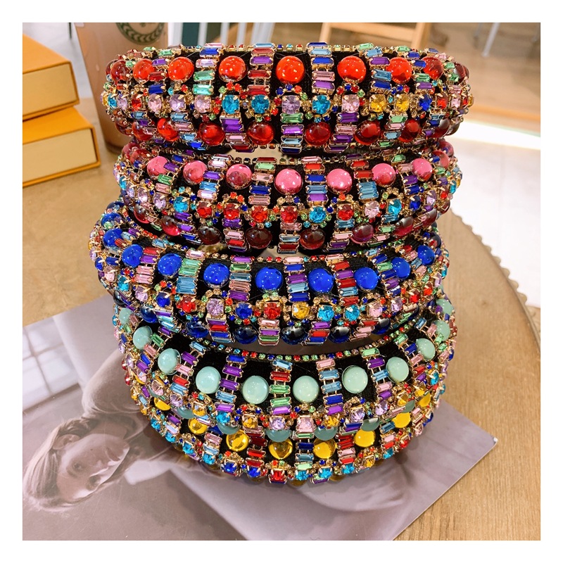 Crystal Beads Thickened Sponge Wild Headband display picture 3