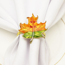 酒店西餐厅万圣节枫叶餐巾圈餐巾扣餐巾环 口布环批发