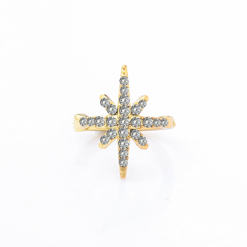 Classic Eight-pointed Star Alloy Ear Clip display picture 5