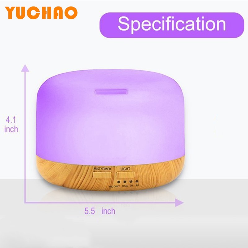 Humidificador de madera 300ml, atomizador de aroma, decoración de hogar colorida