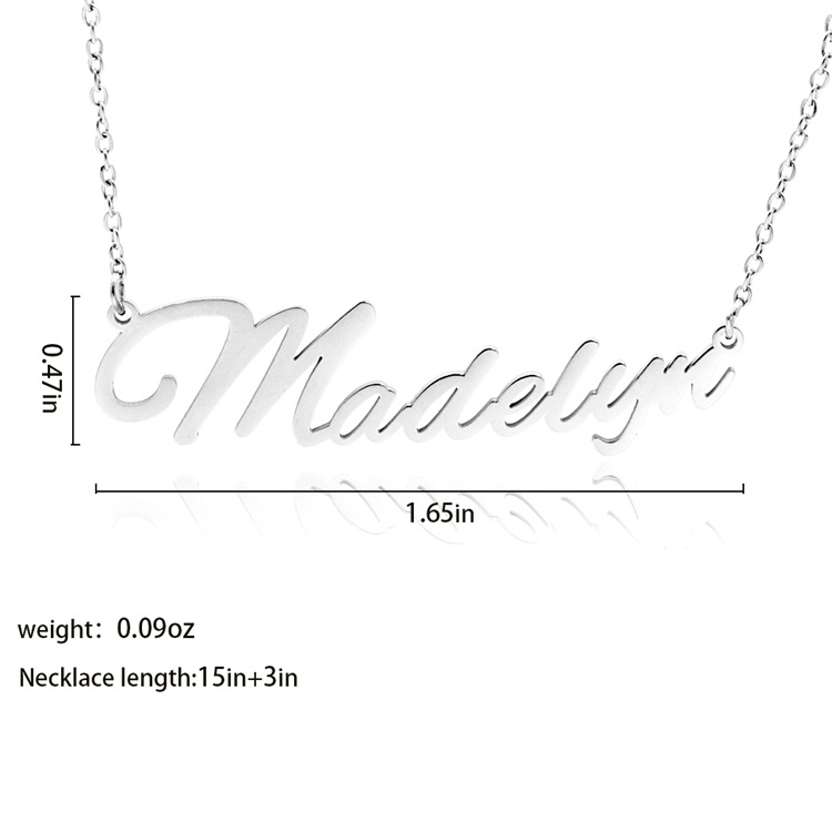 Fashion English Name Stainless Steel Necklace display picture 17