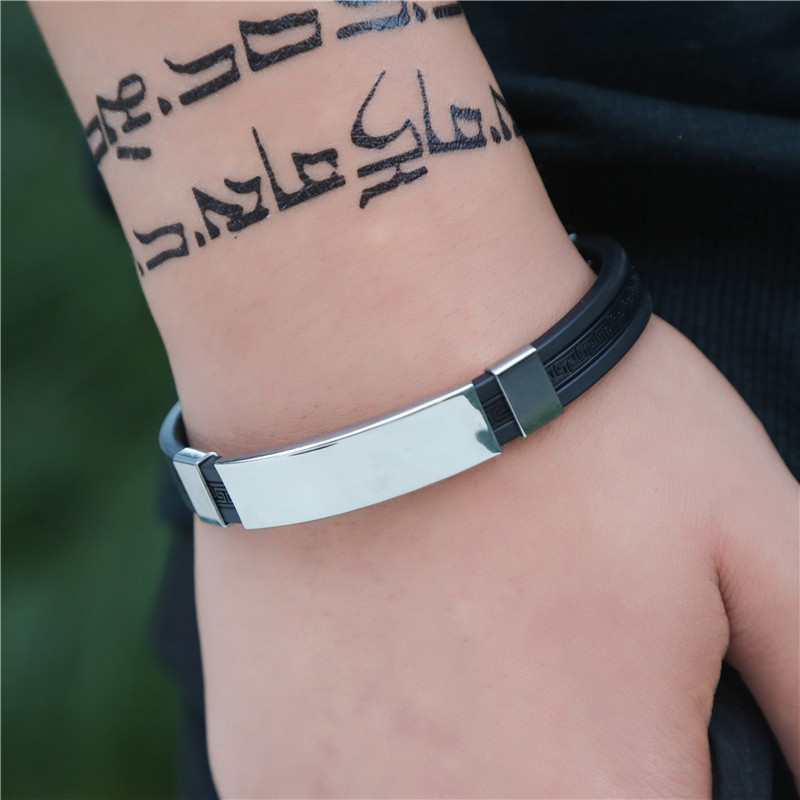 Großhandel Mode Edelstahl Einfaches Armband display picture 2