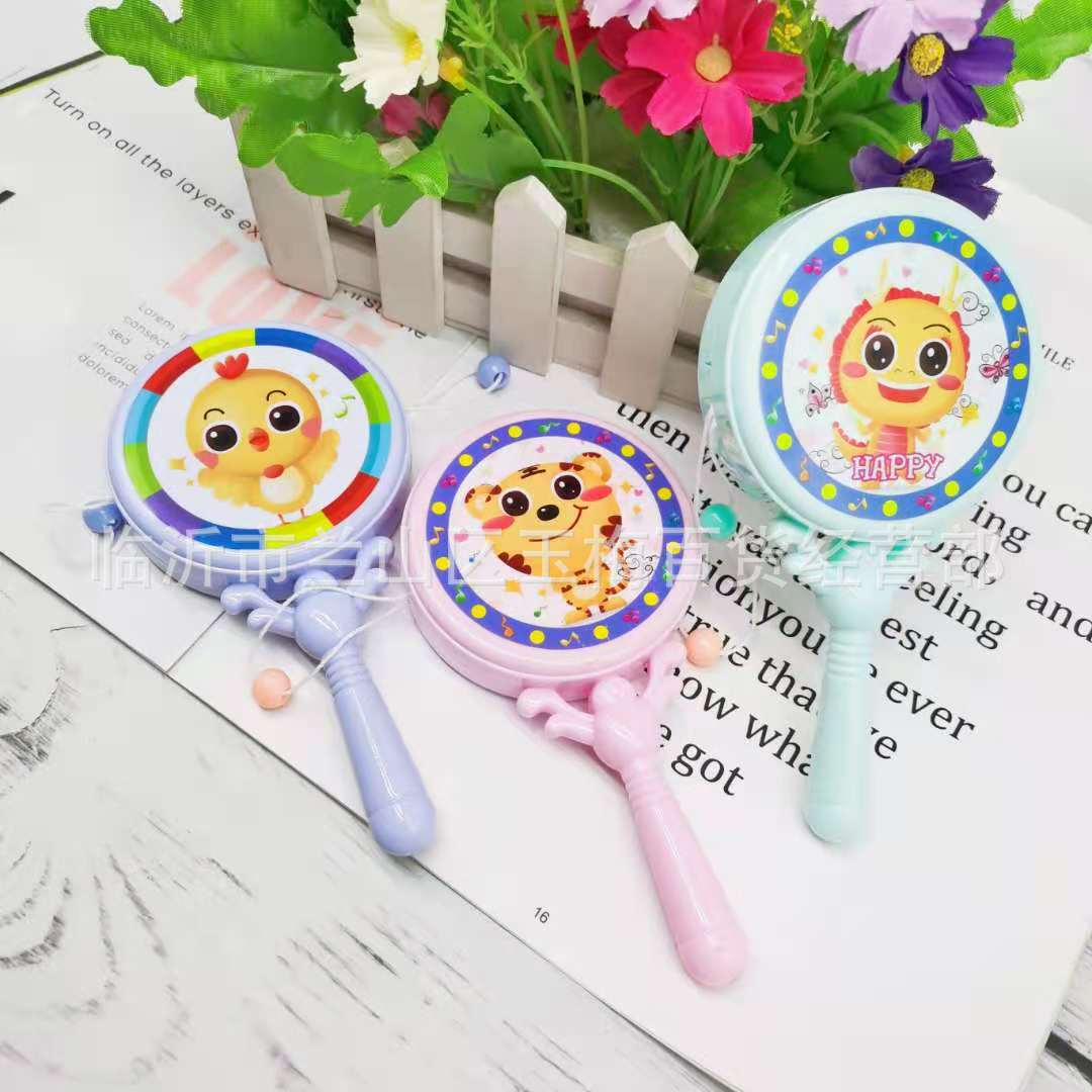 One-yuan Kidsren's Rattle Plastic Small Rattle with Whistle Rattle Cartoon Drum One-yuan Toy Wholesale