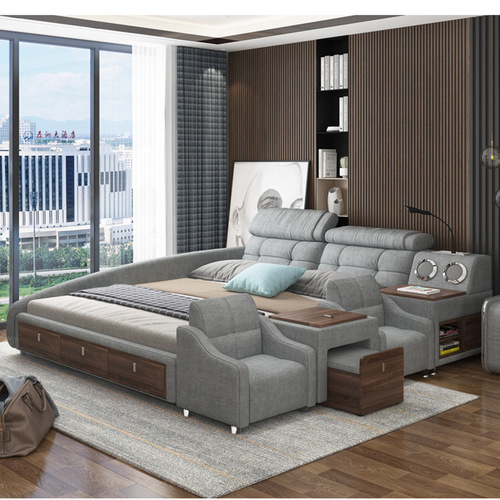 Nordic storage and organization vanity console modern minimalist bedroom futon double fabric bed