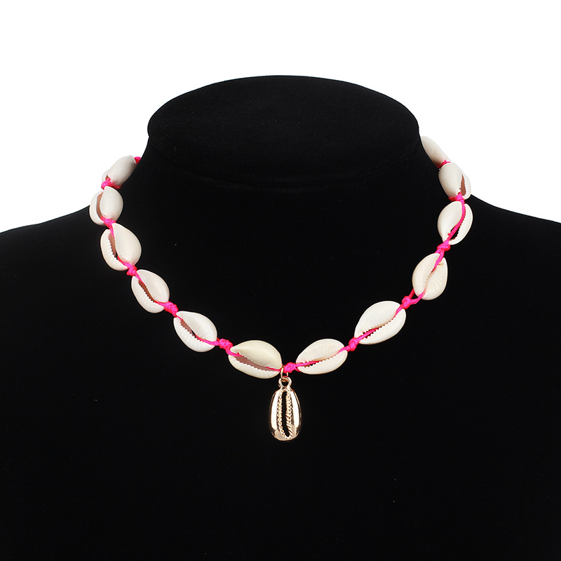 15g Weight Necklace Classification Wedding, Travel Occasion Women'S Gender Pink, Yellow, Black Color Hot Selling Fashion Temperament Candy Color Fluorescent Shell Necklace 1