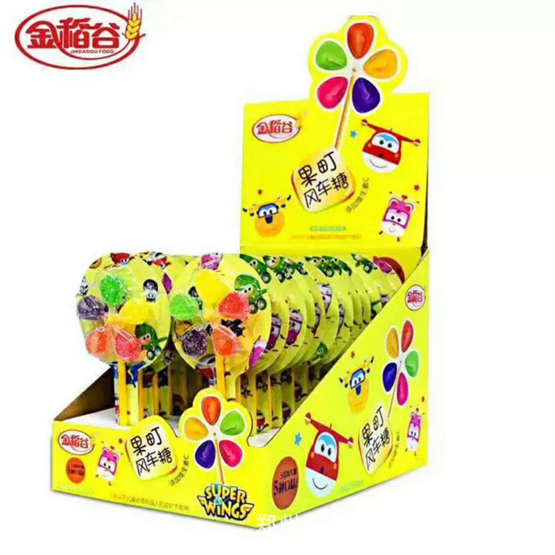Golden Rice 21g Colorful Bangbang Pinwheel Candy Fruit Gummy Children's Candy Student Internet Celebrity Street Stall Snacks Wholesale