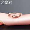 Golden ring, silver 925 sample, micro incrustation, pink gold, custom made, wholesale