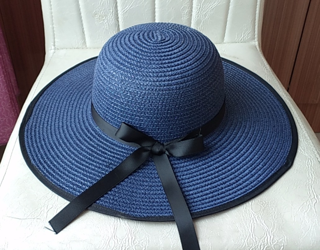 40cm sombrero de paja sombrero de playa de verano para mujeres con檐 plano de protección solar versátil sombrero de sol de playa