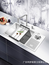 阿萨斯不锈钢洗杯器水槽套餐高压自动奶茶咖啡厅酒水吧台大单槽