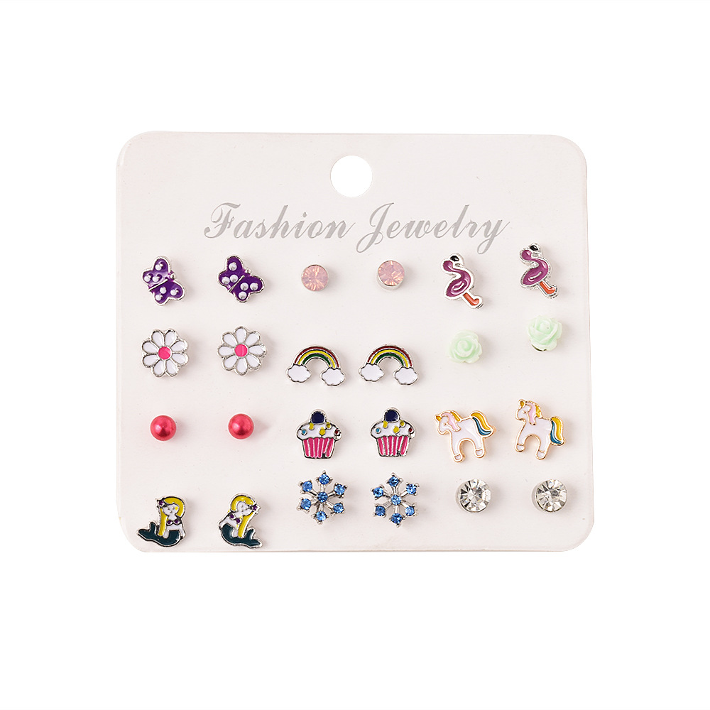 Fashion Flower Multi-color Animal Earrings Set display picture 5