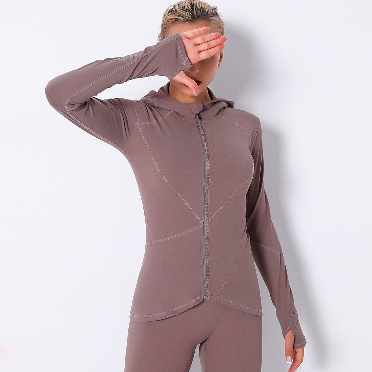 fall/winter zipper quick-drying fitness long sleeves yoga top  NSNS10663