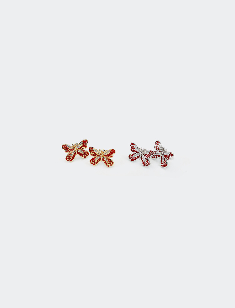 Fashion Butterfly Copper Zircon Earrings Wholesale display picture 5