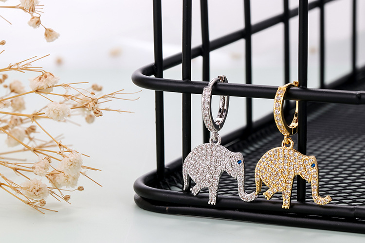 5g Weight Zircon Inlay Material Earrings Classification Housewarming, Anniversary, Business, Wedding, Travel, Birthday, Festival Occasion Copper Material Animal Pattern Women'S Gender Inlay Design Fashion Style Fashion Animal Inlaid Zircon Copper Copper Earrings 2