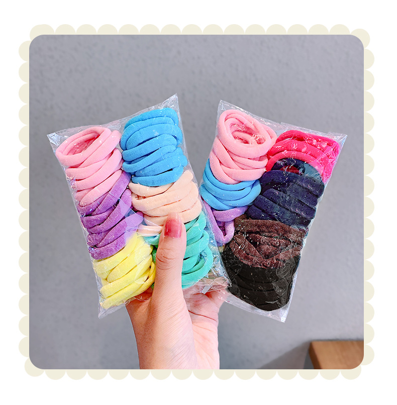Korean Candy Color Towel Hair Ring Combination Set Simple And Versatile Rubber Band Hair Headdress Wholesale Nihaojewelry display picture 5