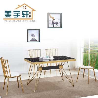 Marble Small apartment table rectangle Nordic tea table Tea table company Office The reception Tea table