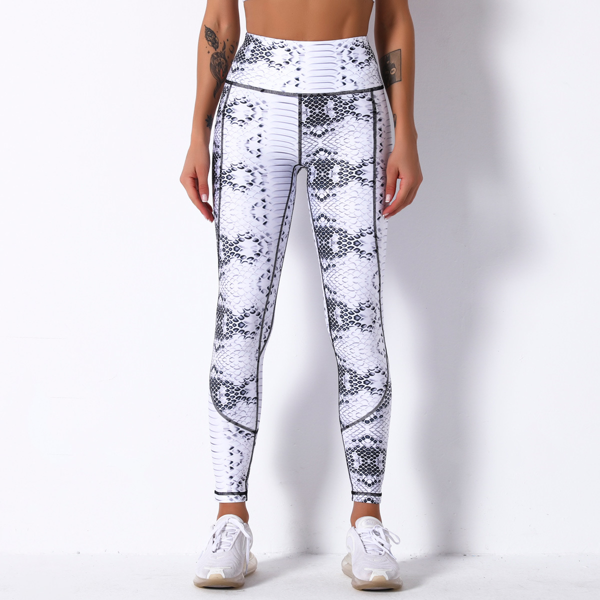 printing high waist hip stitching stretch yoga pants  NSLX12874