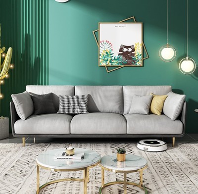 可拆洗雙人位三四人位直排小戶型客廳組合意式極簡科技布布藝沙發