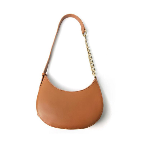Korean style niche design brown single shoulder underarm bag women's small bag retro color chain saddle bag wholesale one piece drop shipping