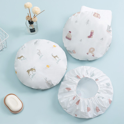Shower cap waterproof adult Female models shower take a shower Bathing cap Shampoo cap children lovely Headgear kitchen Anti-oil Cap