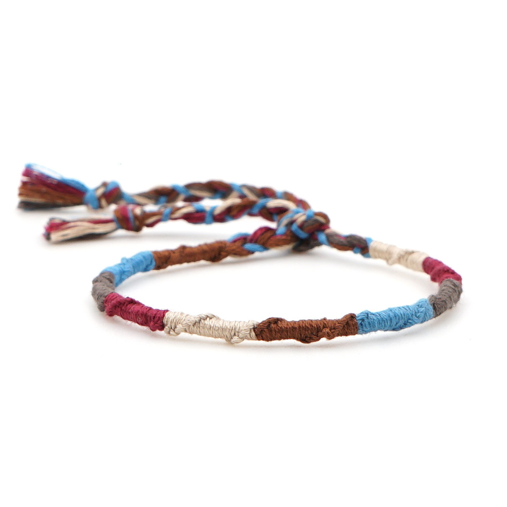 Fashion Handmade Original Linen Cotton Braided Bohemian Color Ethnic Style Elastic Bracelet For Women display picture 3