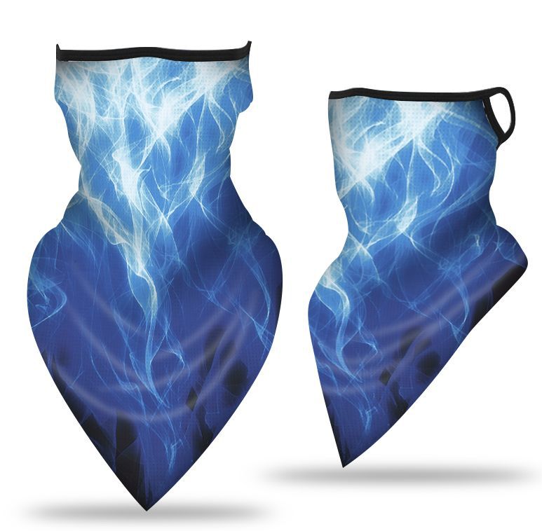 Oído-colgando triángulo bufanda hielo malla de seda máscara transpirable cuello cubierta al aire libre equitación pesca a prueba de viento protector solar cara toalla bufanda