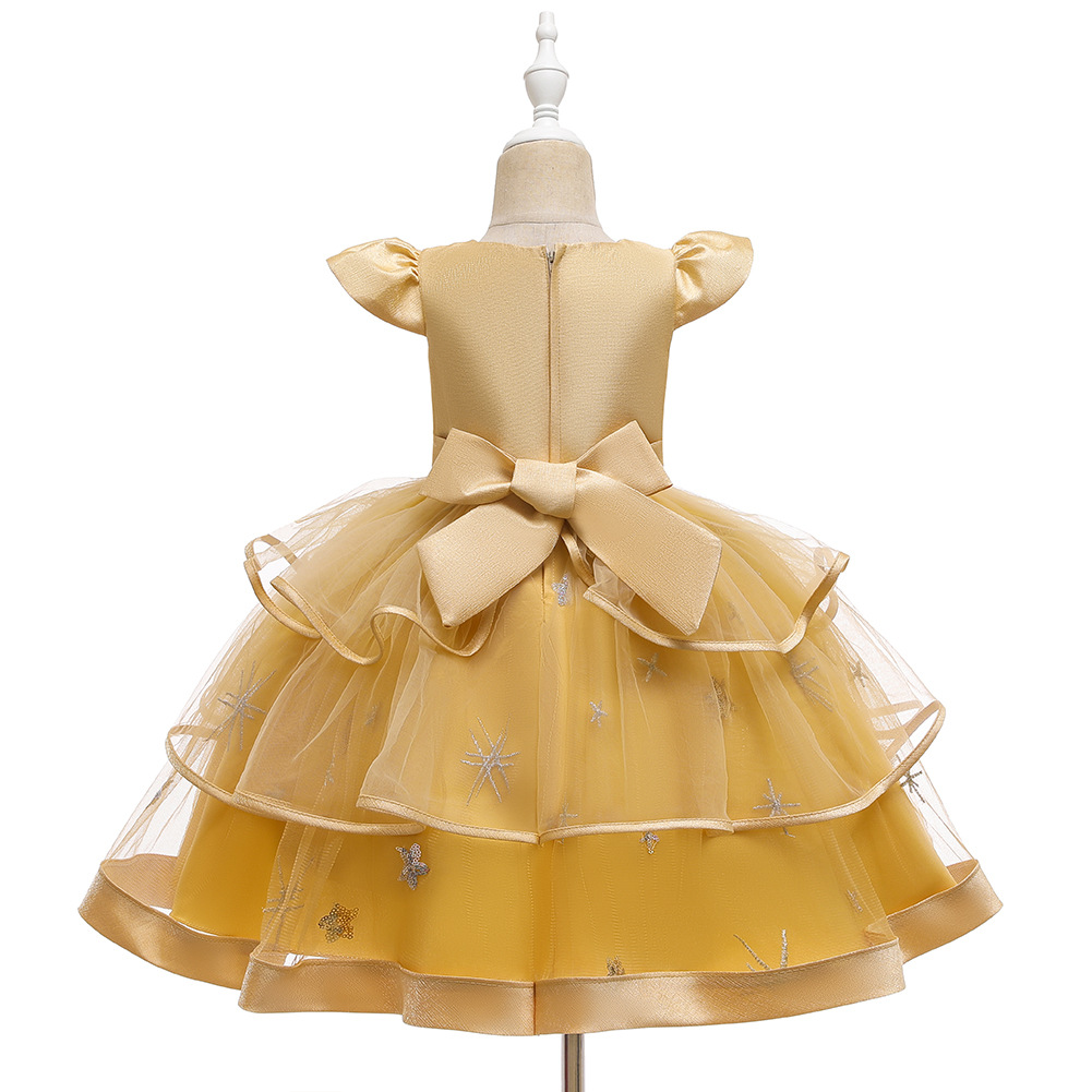 New Children's Dress Girls Catwalk Dress Skirt Flower Girl Wedding Dress Pettiskirt Costume Children Wholesale Nihaojewelry display picture 10