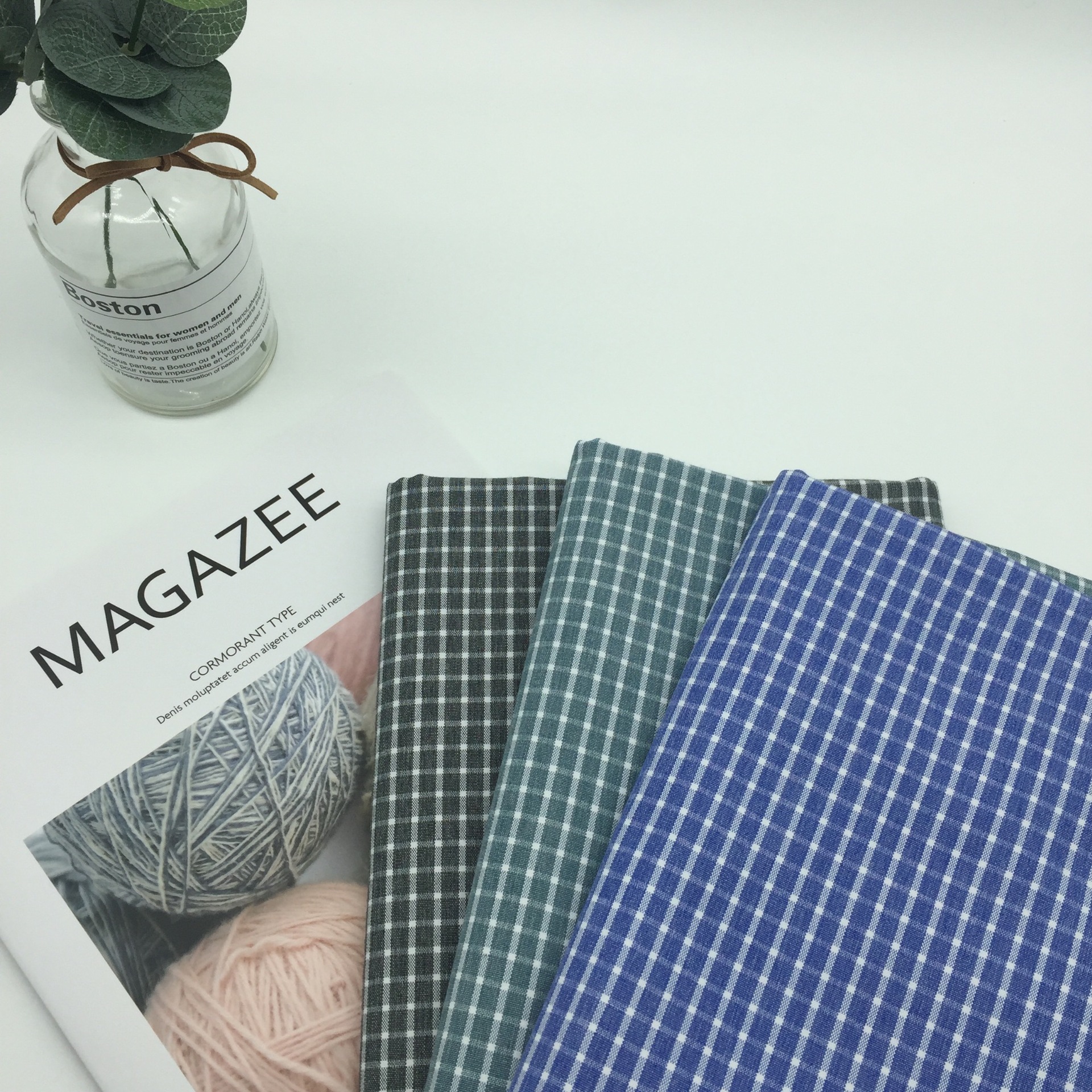 工装职业装男士衬衫 面料简约时尚舒适斜纹细格面料厂家批发现货