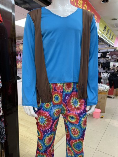Hippie Halloween 80s trendy men's and women's costumes, men's and women's masquerade role costumes, stage costumes