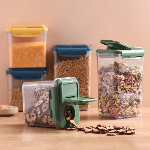 Kitchen food sealed jar, transparent grain storage jar, plastic snack storage jar, crisper box