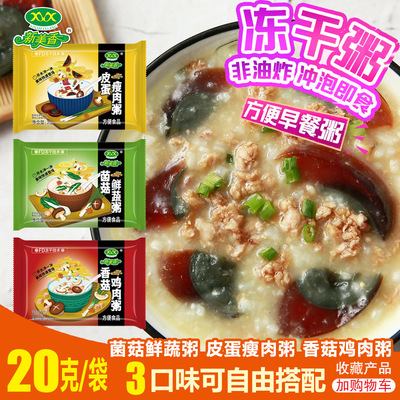 新美香皮蛋瘦肉粥20g袋方便速食即食冻干粥夜宵营养早餐10袋包邮|ms