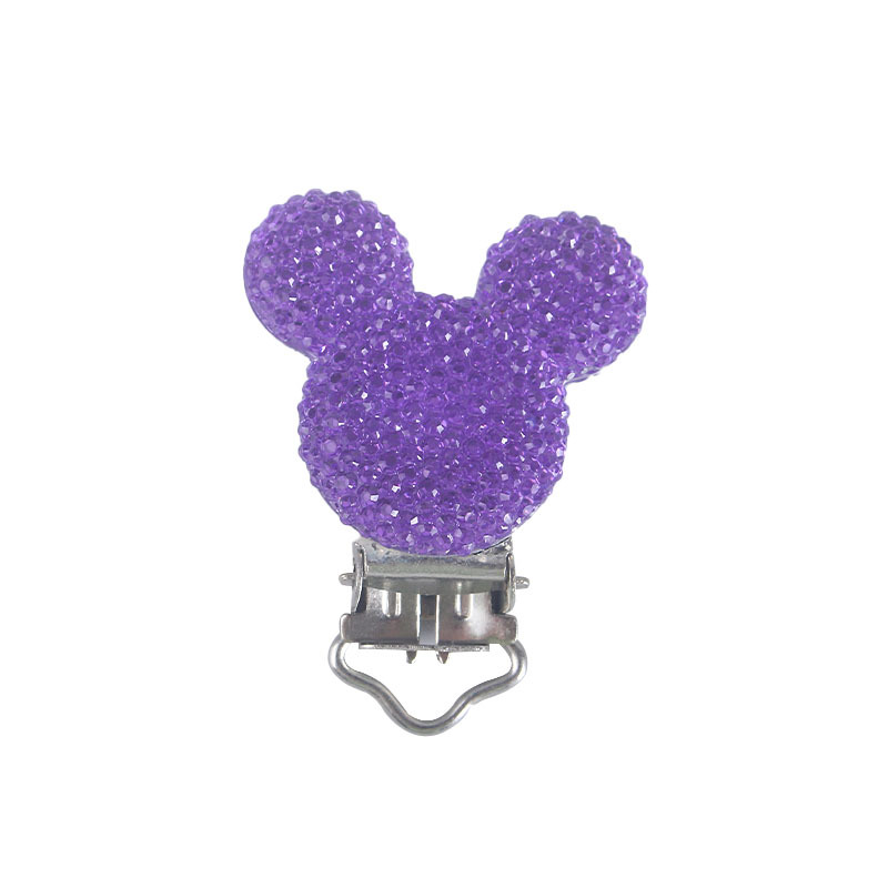 Suministros para bebés de dibujos animados animal chupete clip creativo DIY brillante clip de hierro chupete cadena accesorios de la joyería