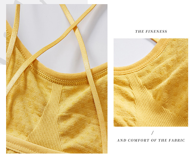 Korean-style fashionable polka dots gather together, beautiful back wrap, thin shoulder strap, comfortable and breathable, thick chest pad, sports halter vest for women detail image 16