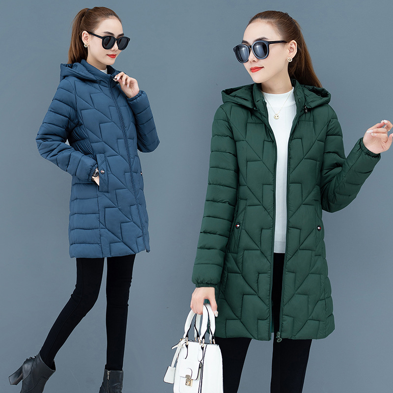轻薄羽绒棉服2020年新款女冬装中长款棉衣宽松女士冬季棉袄外套潮