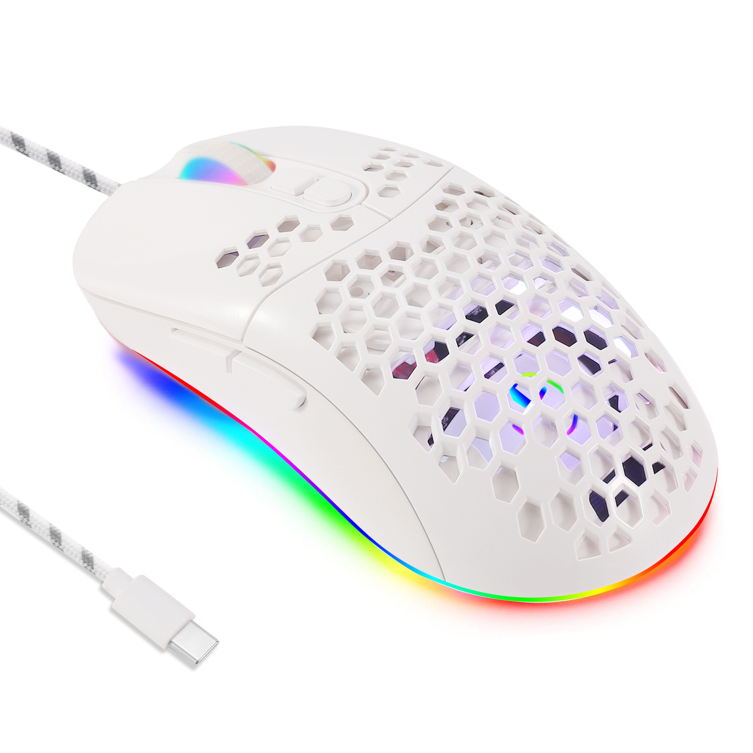 Hole RGB Glow Macro Programming Game Mouse 6-Key to Turn Off Lights Various Wired Mouses_voghion.com