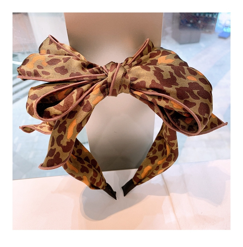 Korea Retro Silk Leopard Dot Pattern Multilayer Headband display picture 17