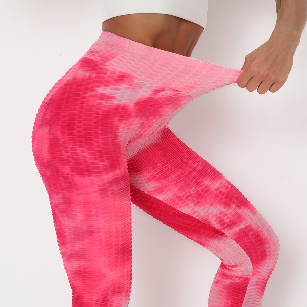 pantalones de yoga con efecto tie-dye en jacquard de tinta NSNS11006