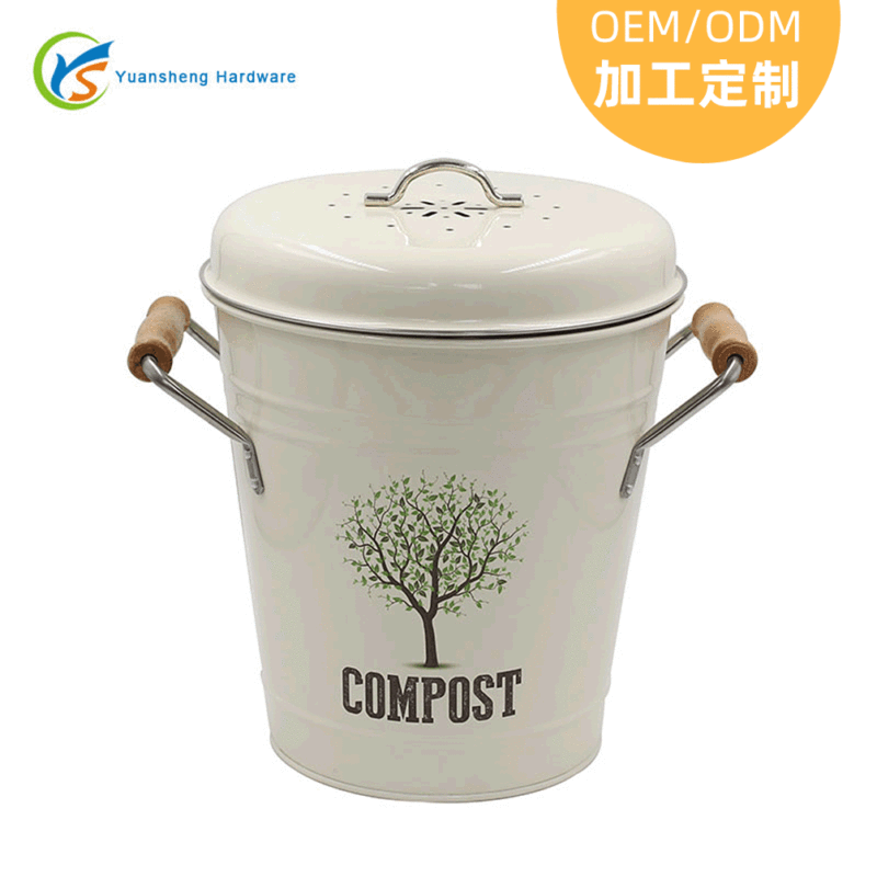 Customized Kitchen Waste Trash Can 1.3 Gallon Household Galvanized Kitchen Waste Compost Fermentation Bucket Kitchen Compost Bucket