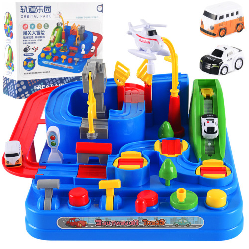 Matching Kids' Car Obstacle Course Adventure Toy, Boy's Brain-Teasing DIY Assembly Track Car Game Set