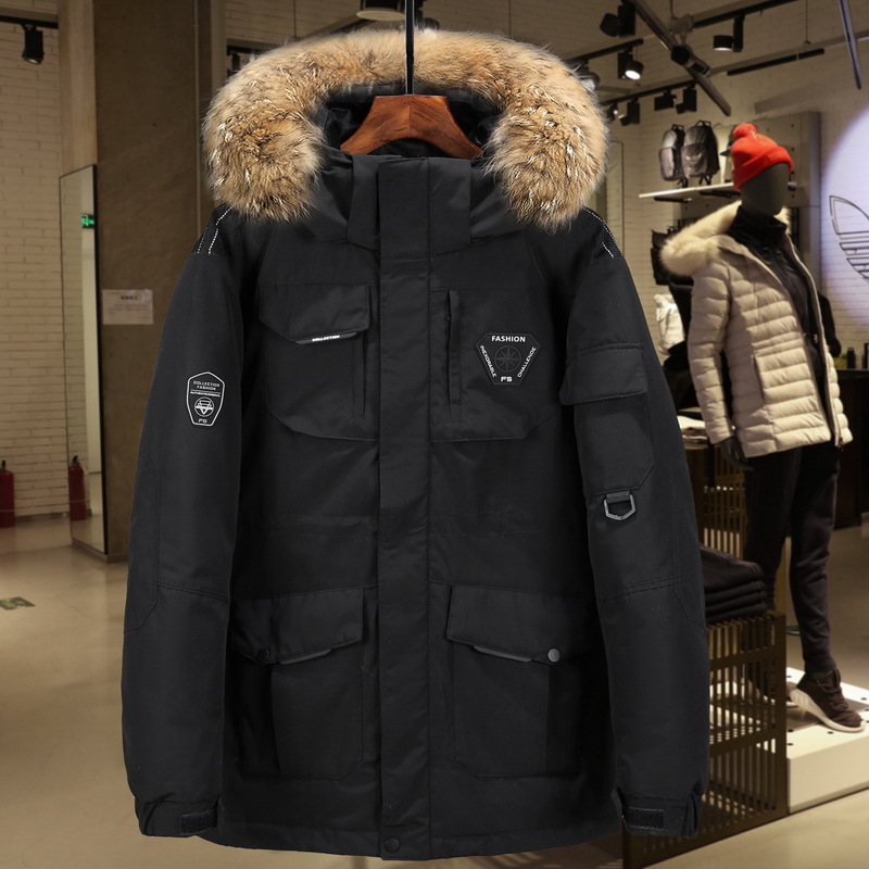 Herren Mantel Jacke mittellang beliebte Arbeitsjacke abnehmbare Kapuze große Größe Manteloberteil 5858_voghion.com