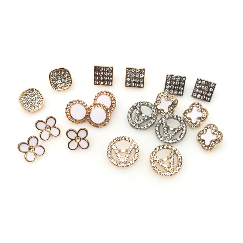 新款带钻金属衬衫扣  合金滴胶异形毛衣衬衫装饰纽扣金属点油扣子