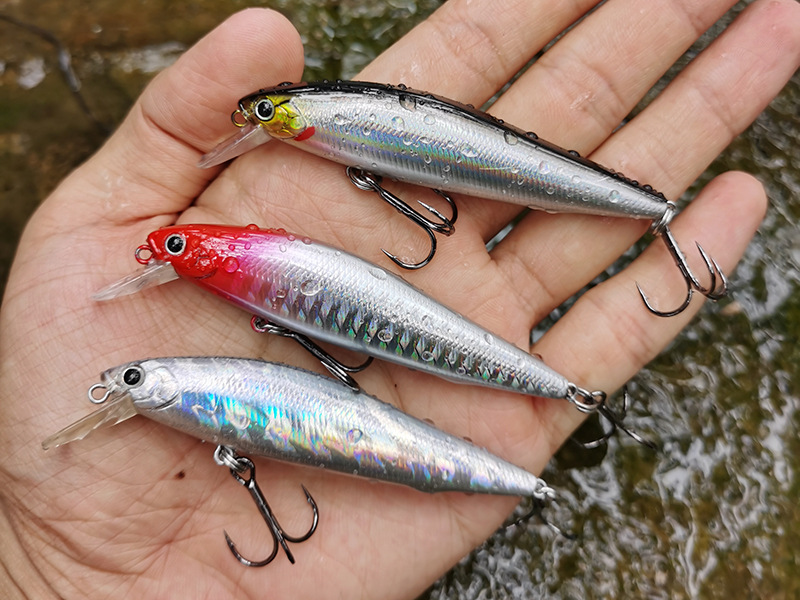 Shallow Diving Minnow Lures Sinking Hard Baits Fresh Water Bass Swimbait Tackle Gear