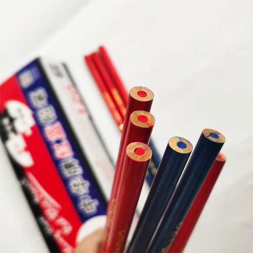 Wholesale Chinese colored round rod red and blue two-color pencil 120 special pencils for construction, line drawing, writing 50/box