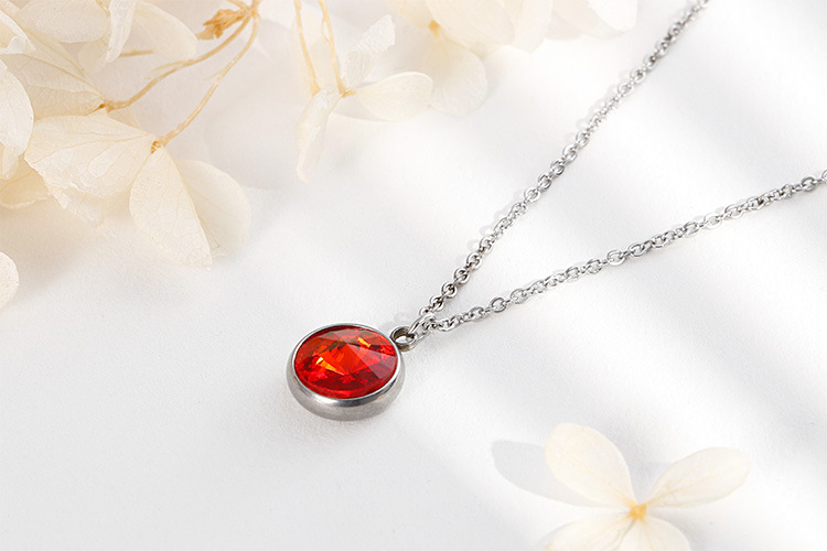 fashion titanium steel zircon necklace earrings ladies jewelry set wholesale