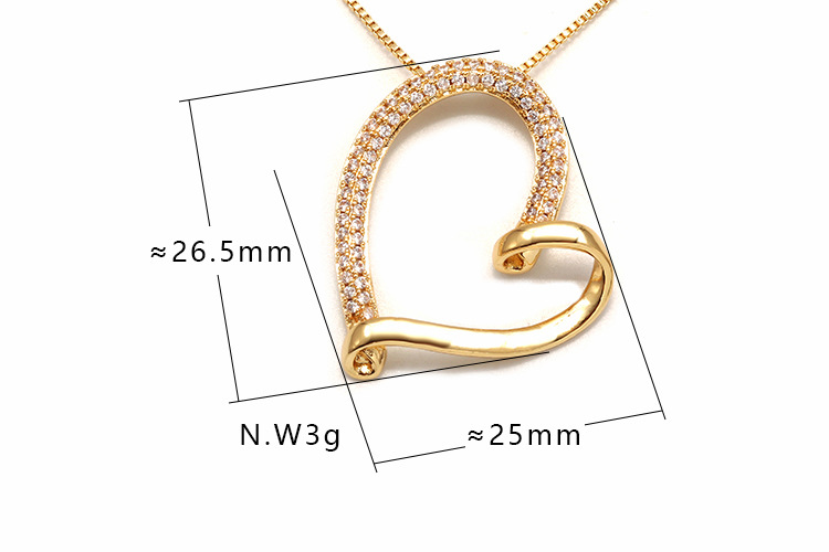 Fashion Hollow Heart-shape Copper Necklace display picture 1