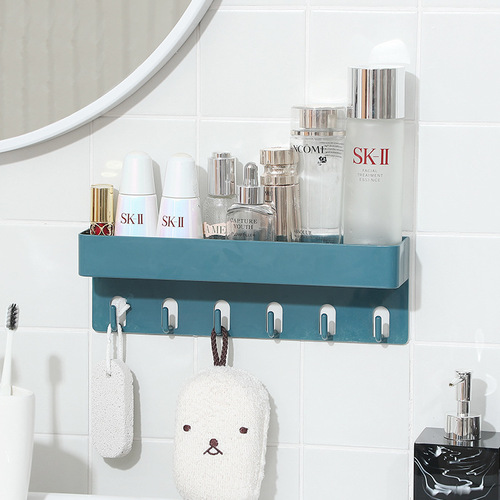 Bathroom bathroom punch-free storage rack washbasin wall-mounted storage rack towel rack hook kitchen storage rack