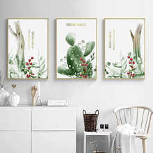 北欧现代手绘绿植仙人掌装饰画素材图片小清新餐厅挂画图片画芯