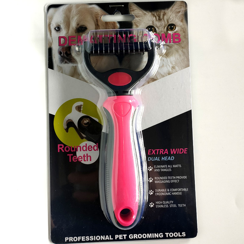 Pet Grooming Cleaning Supplies Dog Comb Knot Knife Hair Removal Nail Rake Comb Stainless Steel Dog Comb For Long-haired Dogs
