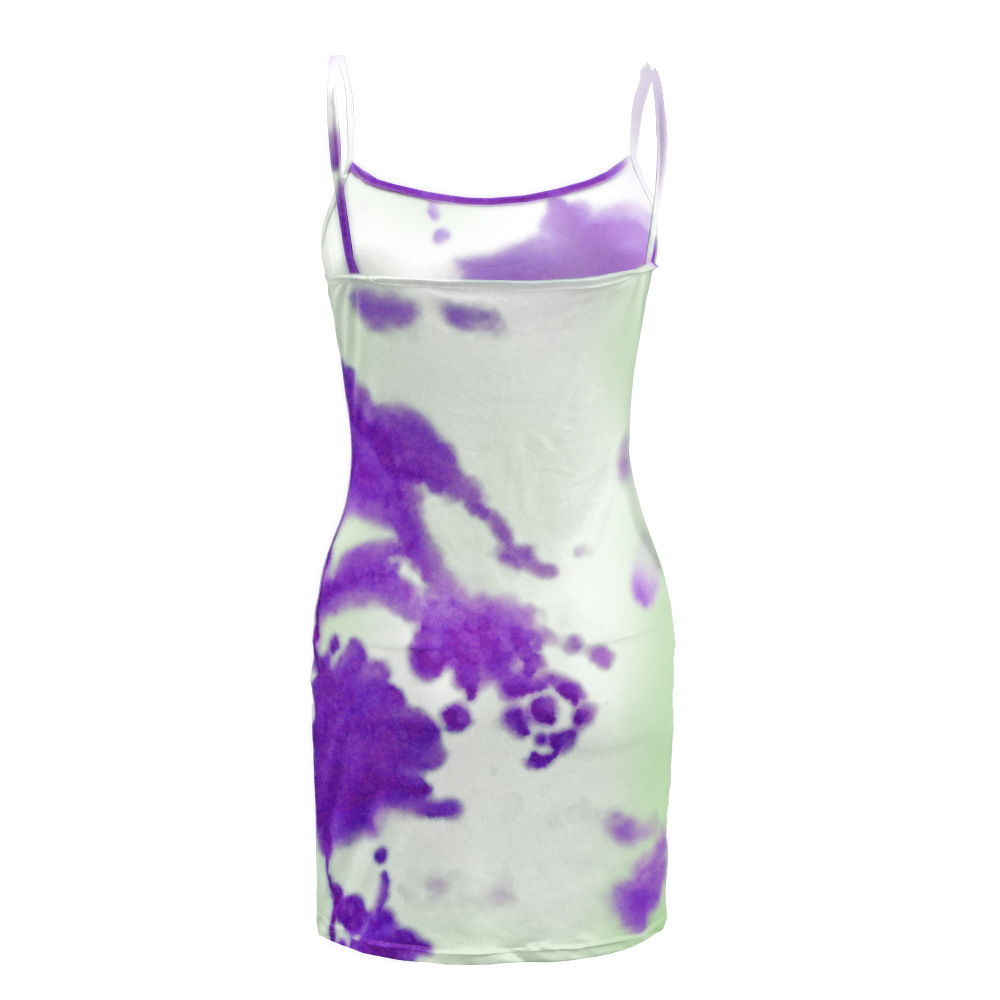 Sexy Tie-Dye Halter Dresses Wholesale Women Clothing