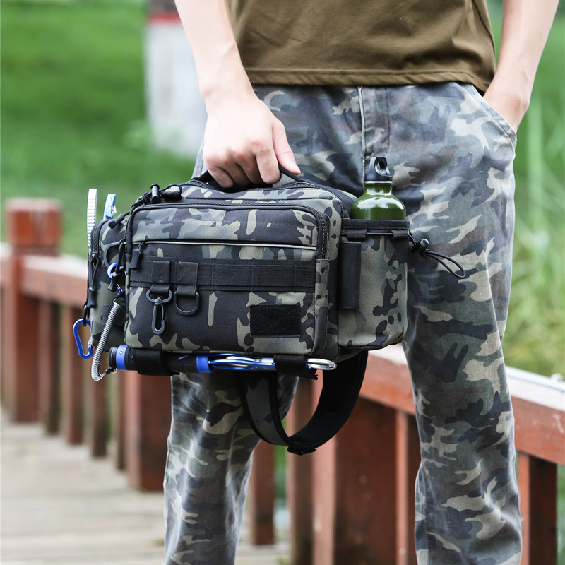 Bolso de Luya multifuncional bolso de la cintura bolso crossbody bolsa de caña de pescar mochila impermeable al aire libre bolsa de pesca